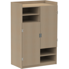 Aero 2 Compartment Wardrobe w/4 Storage Shelves, 36"W