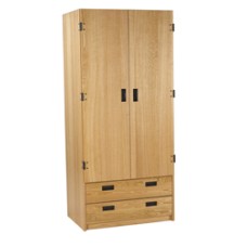 Nittany Double Door Wardrobe w/2 Bottom Drawers, Interior Shelf & Clothes Rod, 30"W, 78"H