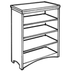 Shaker Bookcase w/2 Fixed Shelves & 2 Adjustable Shelves, 59"H