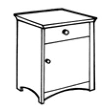 Shaker Nightstand w/Top Drawer & Compartment Door