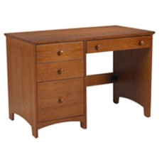 Shaker Panel End Pedestal Desk w/2 Box Drawers, 1 File Drawer & Pencil Drawer, 42"W