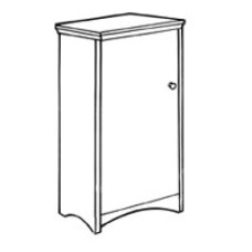 Shaker Single Door Wardrobe w/Interior Shelf & Clothes Rod, 24"W, 60"H