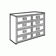 Woodcrest Dresser, 8 Drawers, 4 Side by Side, 60"W