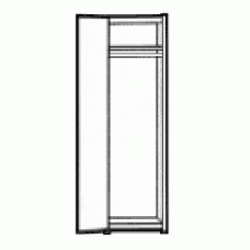 Woodcrest Single Door Wardrobe w/Interior Shelf & Clothes Rod, 24"W, 60"H